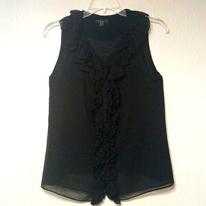 XXI-- Black Chiffon Ruffled Blouse